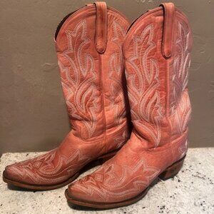 LANE Cowboy Cowgirl Boots, Lexington Blush Pink Nubuck Leather size 10.5